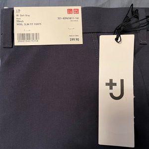 +J Jil Sander x Uniqlo Wool Suit Pants in Dark Gray (33)